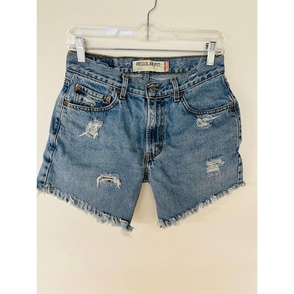 Levi's Cutoff Distressed Jean Shorts - Picture 2 of 12